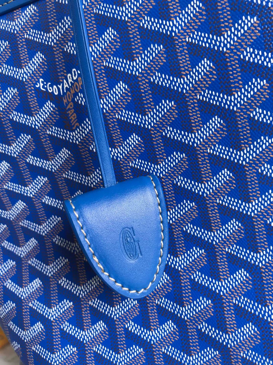 Goyard Bellechasse Biaude Pm Bag 36 Cm Blue Goyardine Canvas And Calfskin Trim view 10