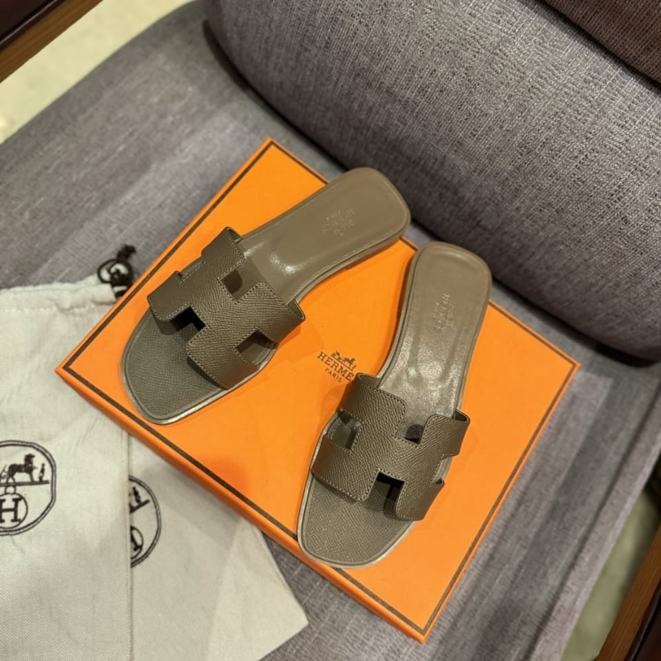 Hermes Oran Sandal Etoupe view 7