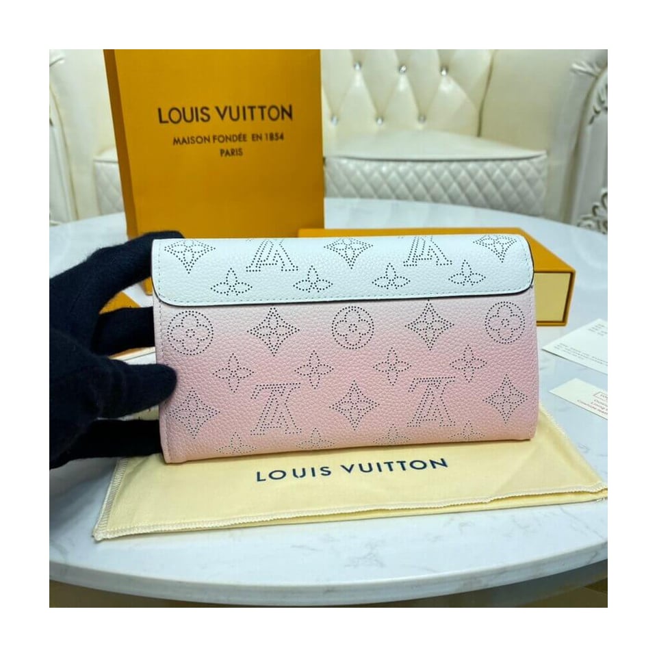 Louis Vuitton Iris Wallet in Pink Gradient Mahina Perforated Leather view 4
