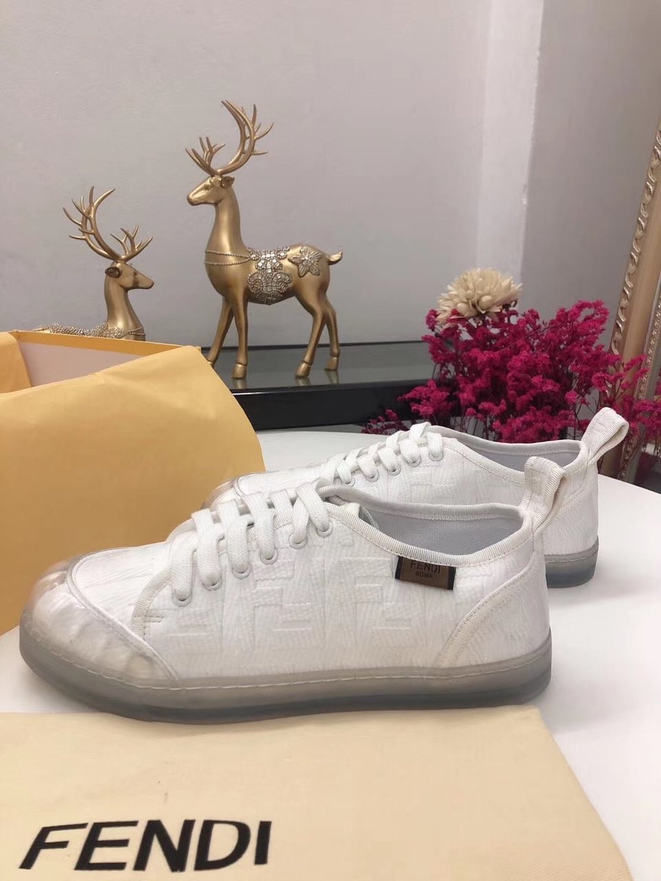 Fendi Corda Low Top Sneaker Tess Canvas White 8E7083Abn4F0Qa0 view 5