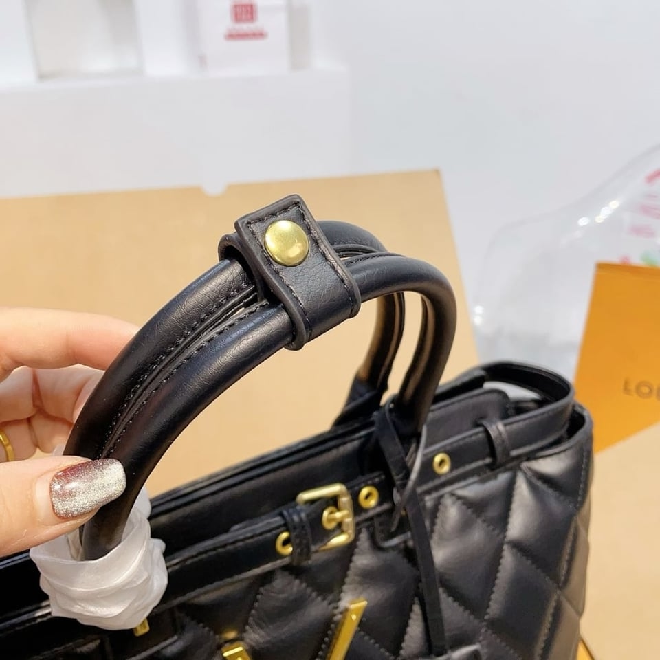 Saint Laurent Calfskin Leather Handbag Black 33Cm view 3