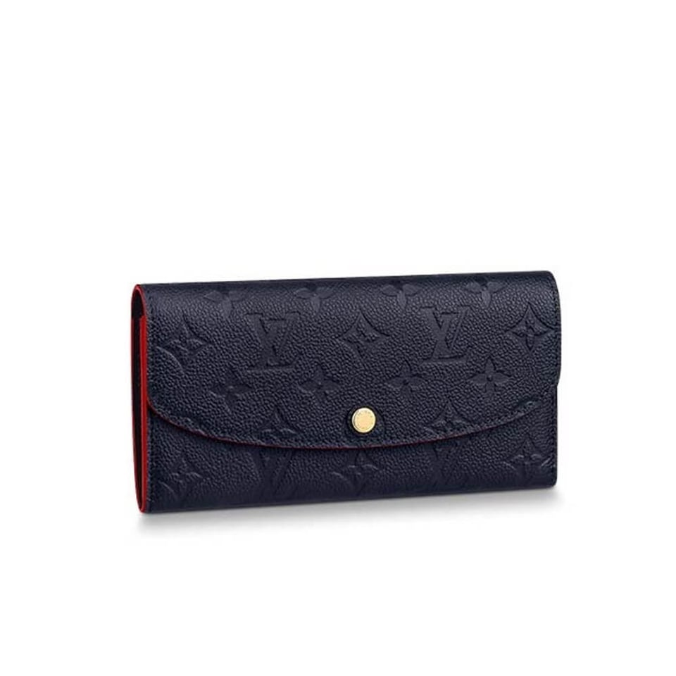 Louis Vuitton Monogram Empreinte Emilie Wallet Marine Rouge