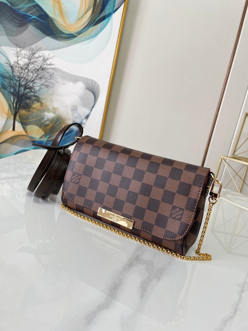 Louis Vuitton F Licie Pochette Damier Azur 21Cm view 8
