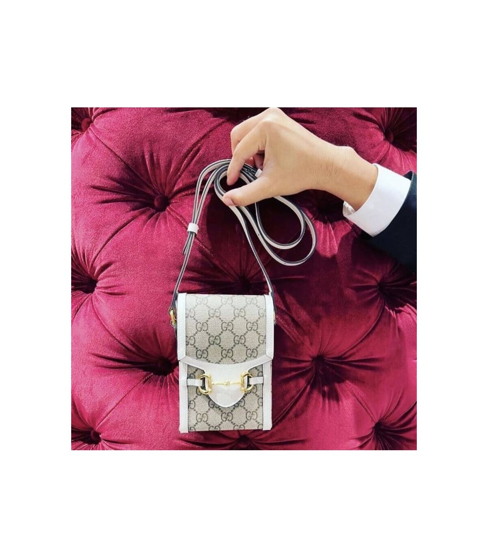 Gucci GG Supreme Horsebit 1955 Mini Bag White view 5