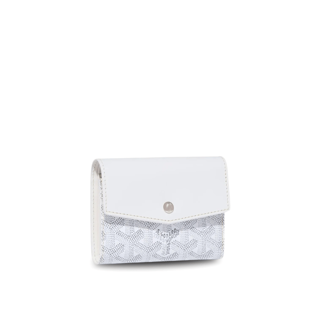 Goyard Saint-Gabriel Wallet 12 Cm White Calfskin And Goyardine Canvas
