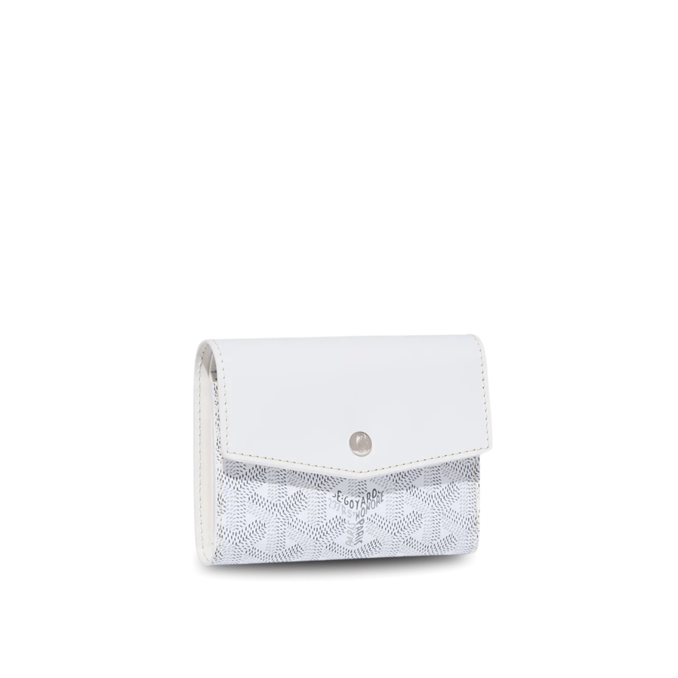 Goyard Saint-Gabriel Wallet 12 Cm White Calfskin And Goyardine Canvas