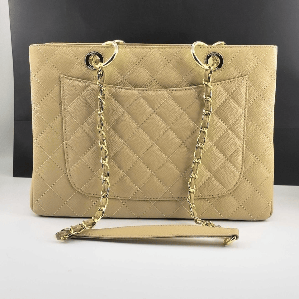 Chanel Grand Shopping Tote Bag Gold 33Cm/13in view 3
