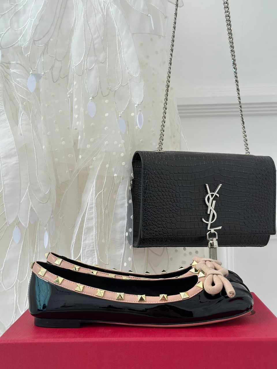 Valentino Garavani Rockstud Patent Leather Ballerina Black 3W2S0Hq5Vnw N71 view 11