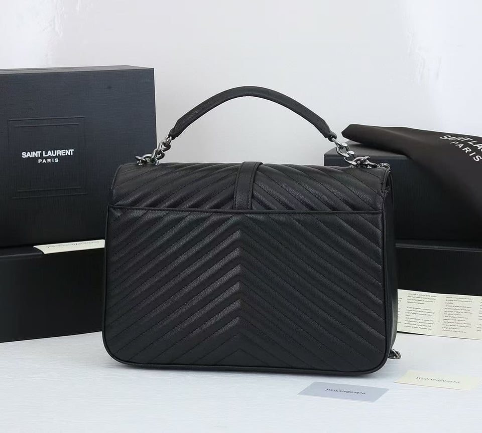 Saint Laurent College Large Chain Bag Black 32Cm view 9