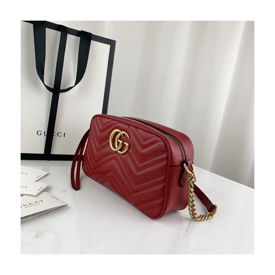 Gucci GG Marmont Small Shoulder Bag Red view 9