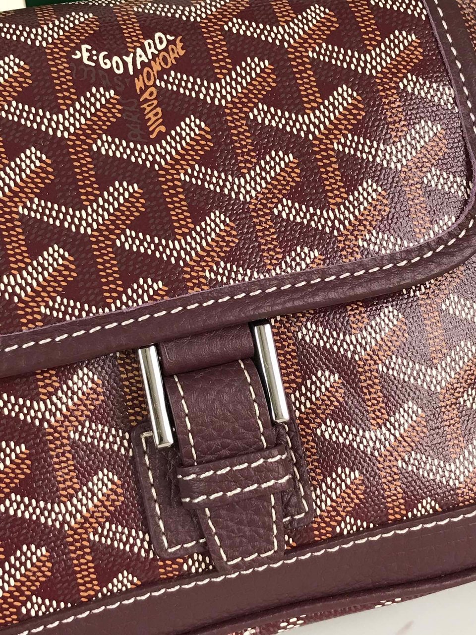 Goyard Grand Bleu 16 Cm Wine Red Goyardine Canvas And Lambskin view 4