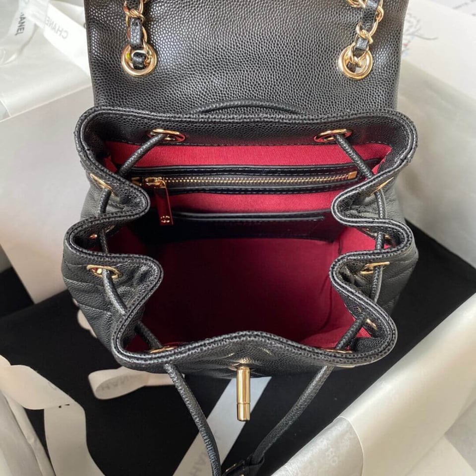 Chanel Small Backpack Grained Calfskin view 12