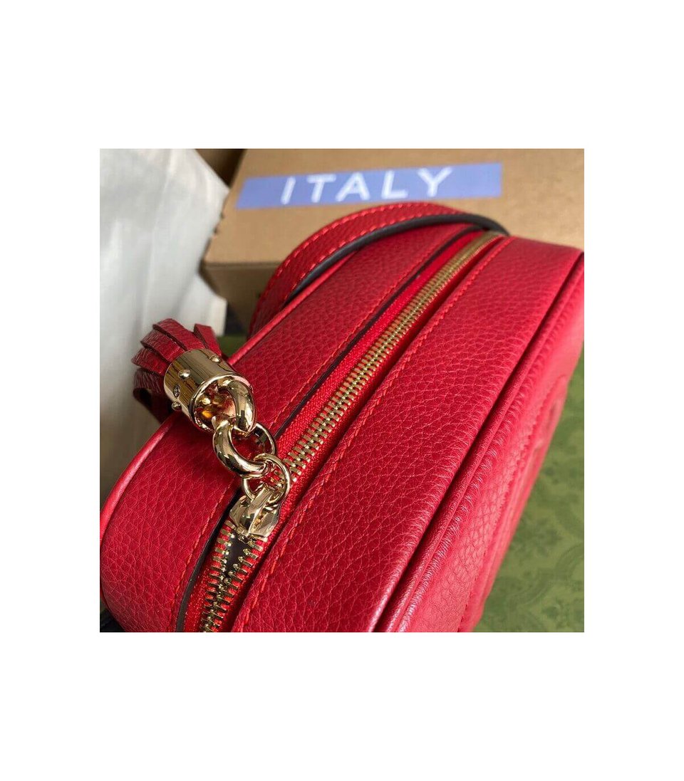 Gucci Soho Small Leather Disco Bag Red view 12