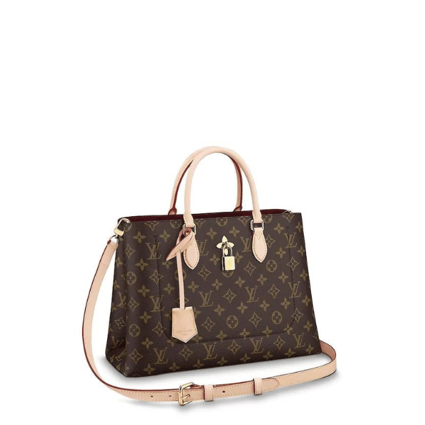Louis Vuitton Flower Tote Bag 34Cm Brown With Line Beige M43551 view 2