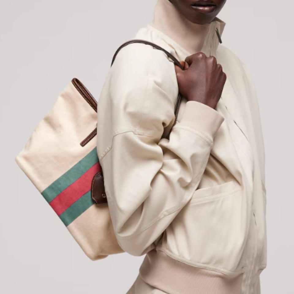 Gucci Tribeca Small Tote Bag 24.9cm/9.8in Natural Canvas A0034E view 2