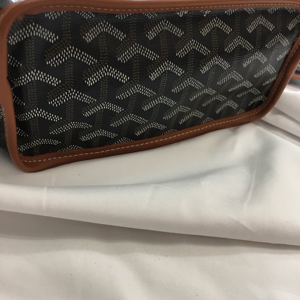 Goyard Anjou Mini Bag 20cm Black And Tan Canvas view 6