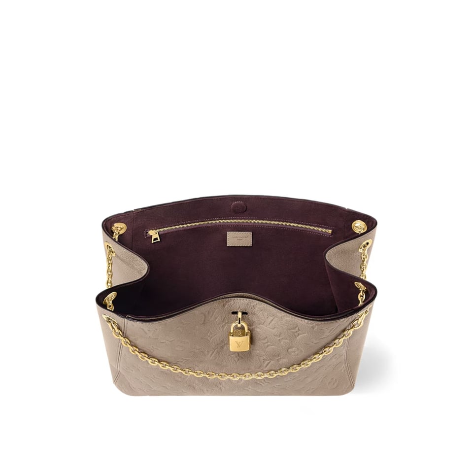 Louis Vuitton LV Anytime MM Monogram Empreinte Bag Tourterelle Gray M14658 42cm/ 16.5in view 4