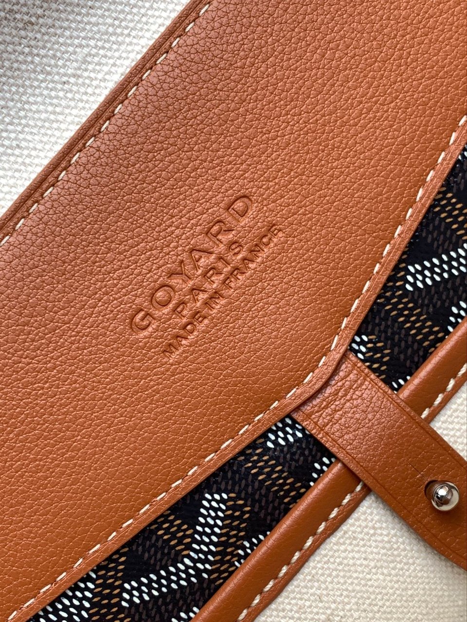 Goyard Cisalpin Document Case 39 Cm Black Goyardine Canvas And Tan Calfskin view 9