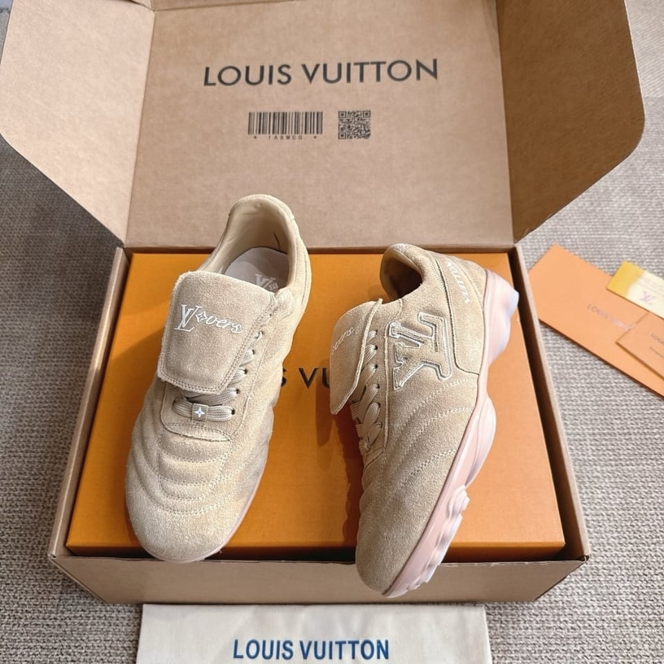 Louis Vuitton LV Footprint Soccer Sneaker Beige for Men 1AHTX8 view 6