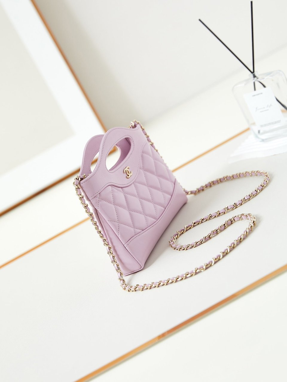 Chanel 24S31 Nano Shopping Bag 17.5Cm Pink Lambskin Gold Hardware view 8