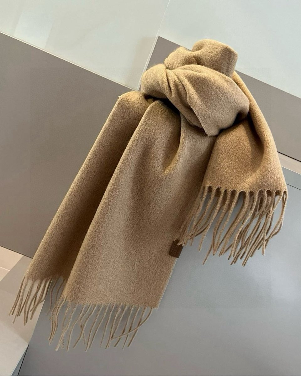 Loewe Mohair Scarf Solid Beige For Women 180cm view 4