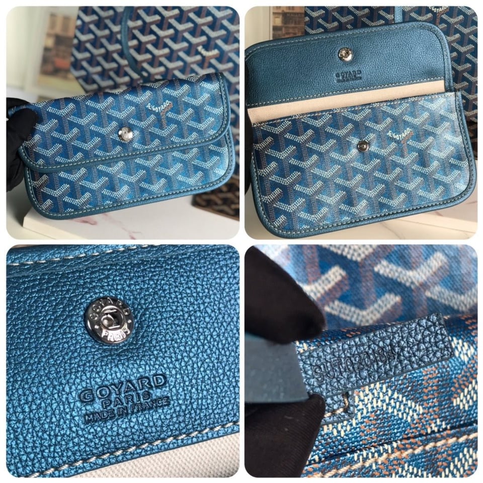 Goyard Saint Louis Pm 34 Cm Navy Blue Goyardine Canvas And Calfskin view 10