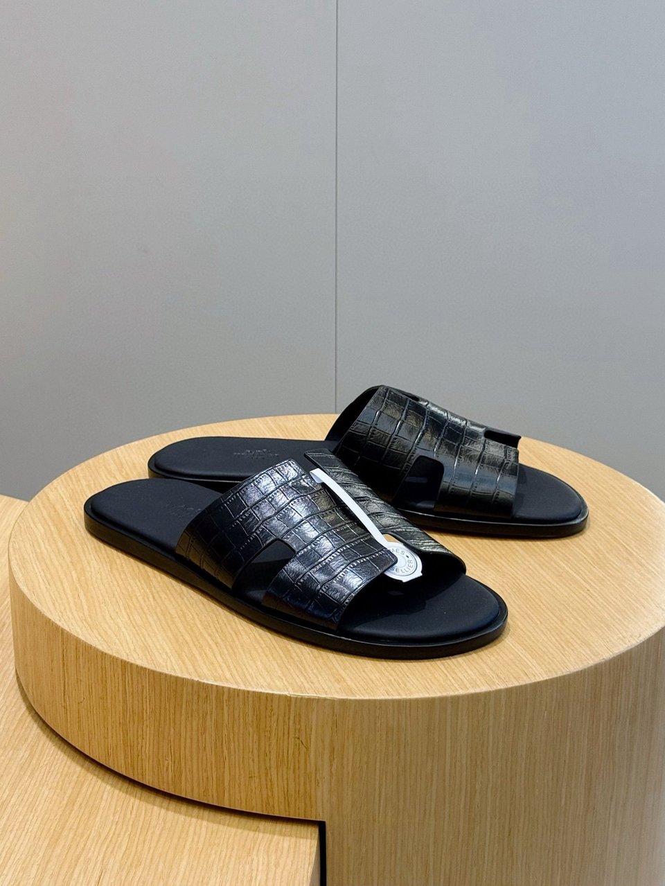 Hermès Black Crocodile Oran Sandals- Shoes for Men view 11