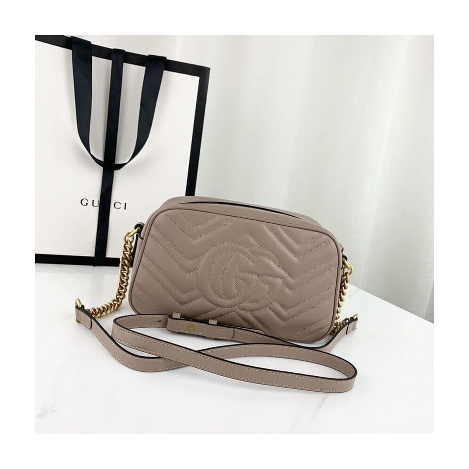 Gucci GG Marmont Small Shoulder Bag Dusty Pink view 9