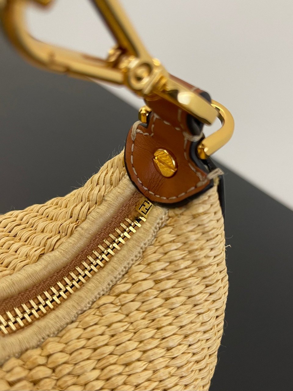 Fendi Fendigraphy Mini Natural Raffia ‘Beige’ 16.5cm/ 6.5in view 8