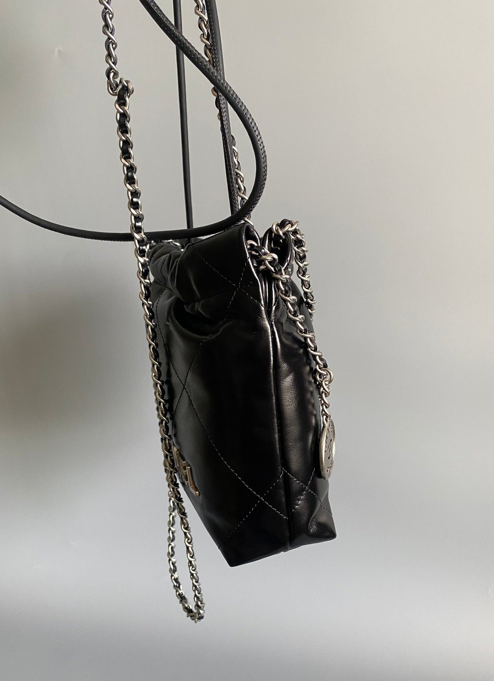 Chanel Hobo Mini 20Cm Black Lambskin Shw view 5