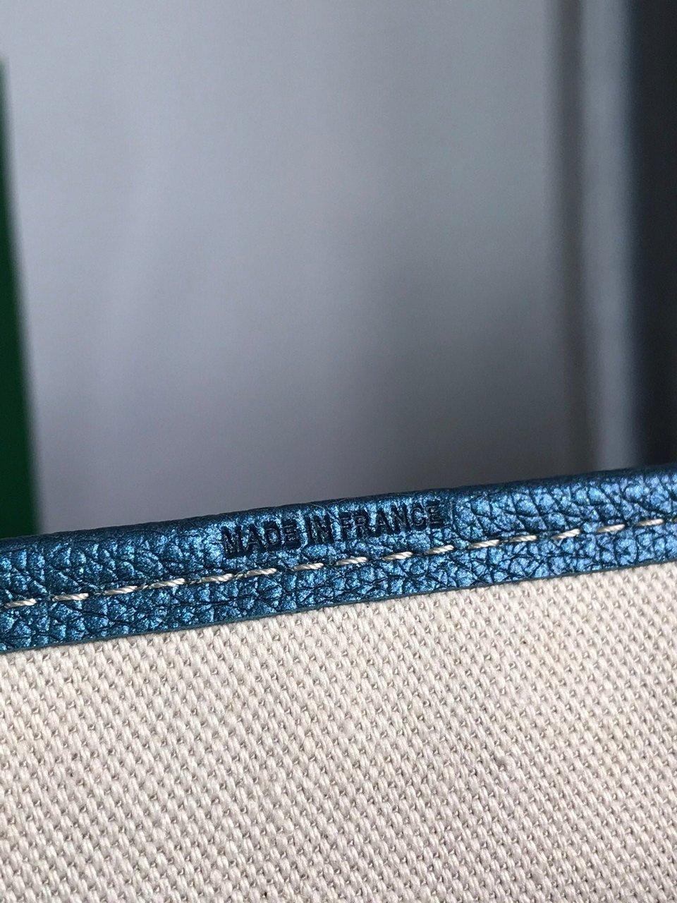 Goyard Saint Louis Pm Bag 34Cm Deep Blue Canvas Chevroches Calfskin view 8