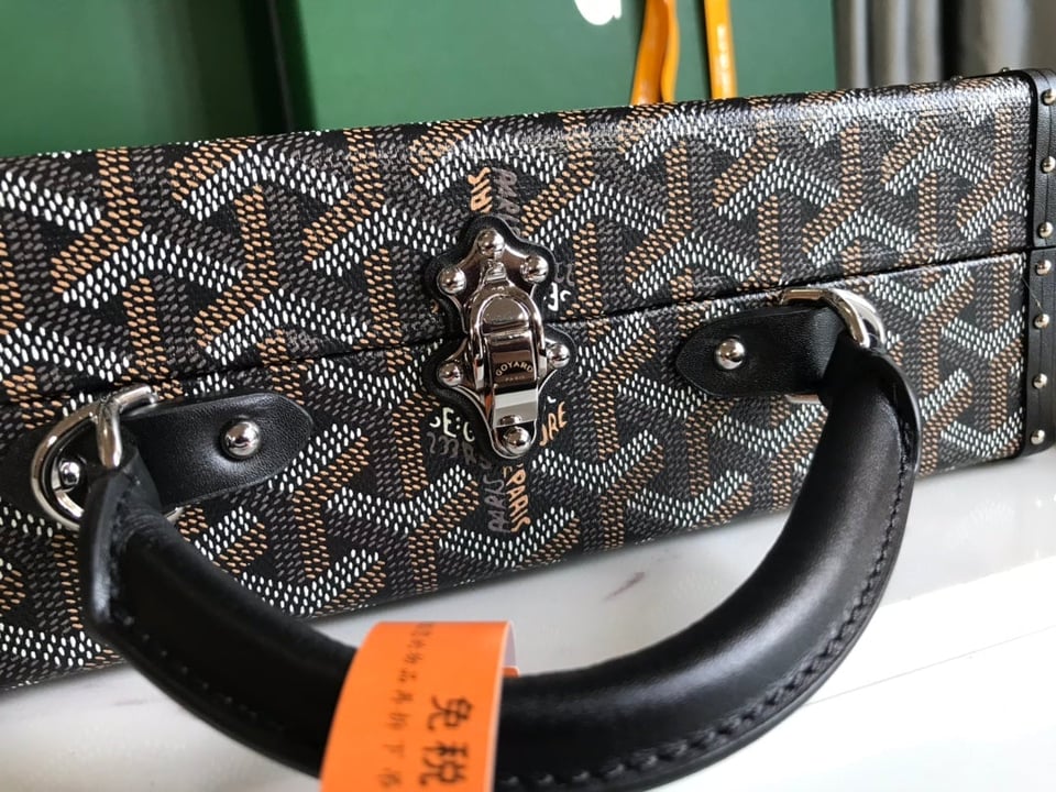 Goyard Grand Hôtel Trunk Bag 24.5cm Black Goyardine Canvas And Calfskin view 3