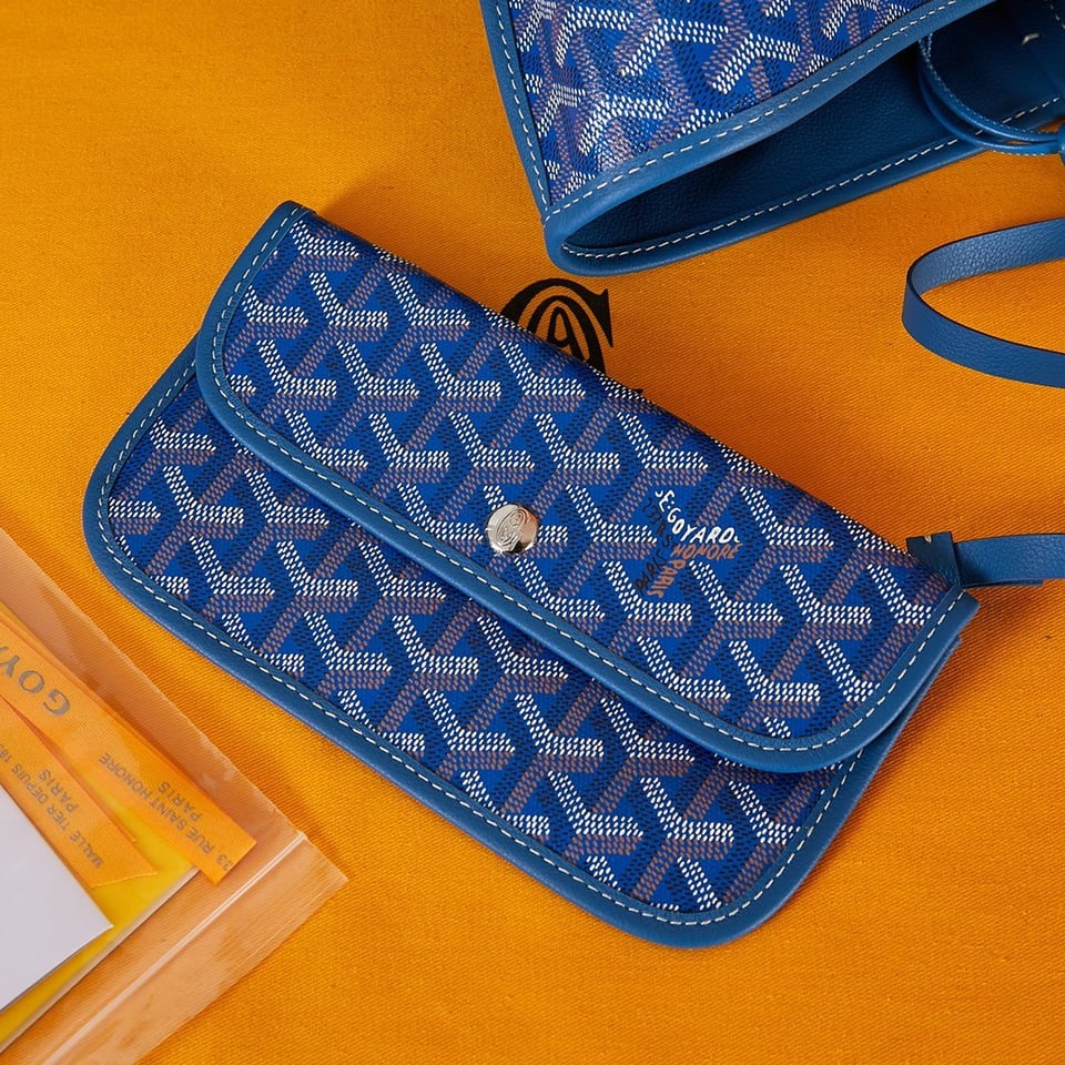 Goyard Saint Louis Gm 40 Blue Canvas Chevroches Calfskin view 7