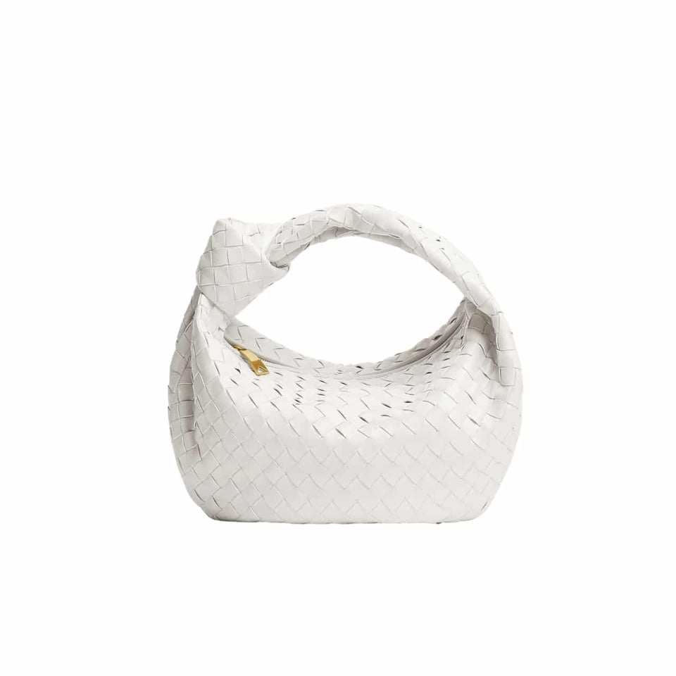 Bottega Veneta Jodie Leather Handle Bag White 27Cm view 2