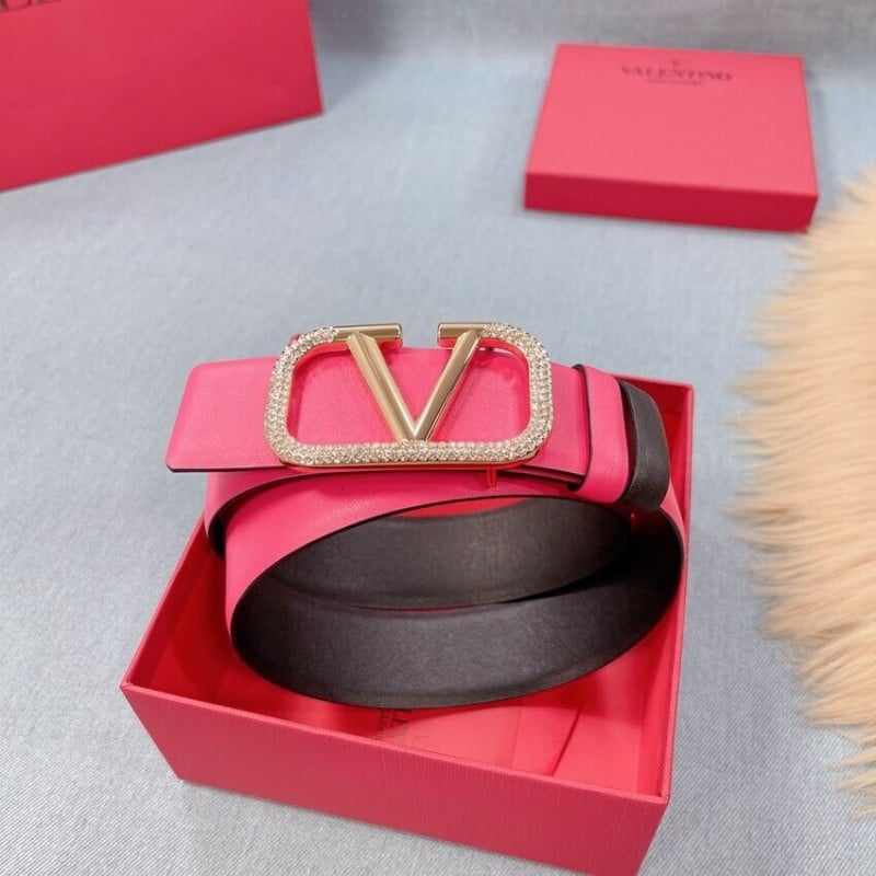 Valentino Garavini VLogo Pearl-Embellished Reversible Leather Belt view 9