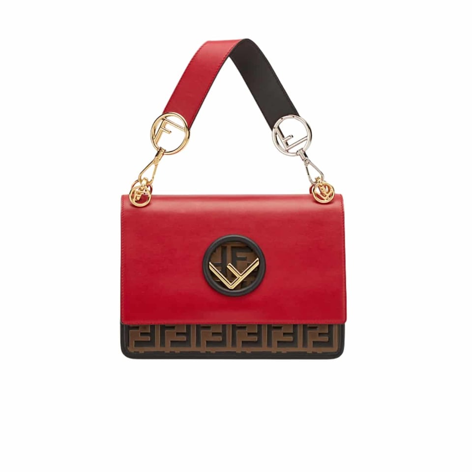 Fendi Kan I F Logo Red Bag 25Cm