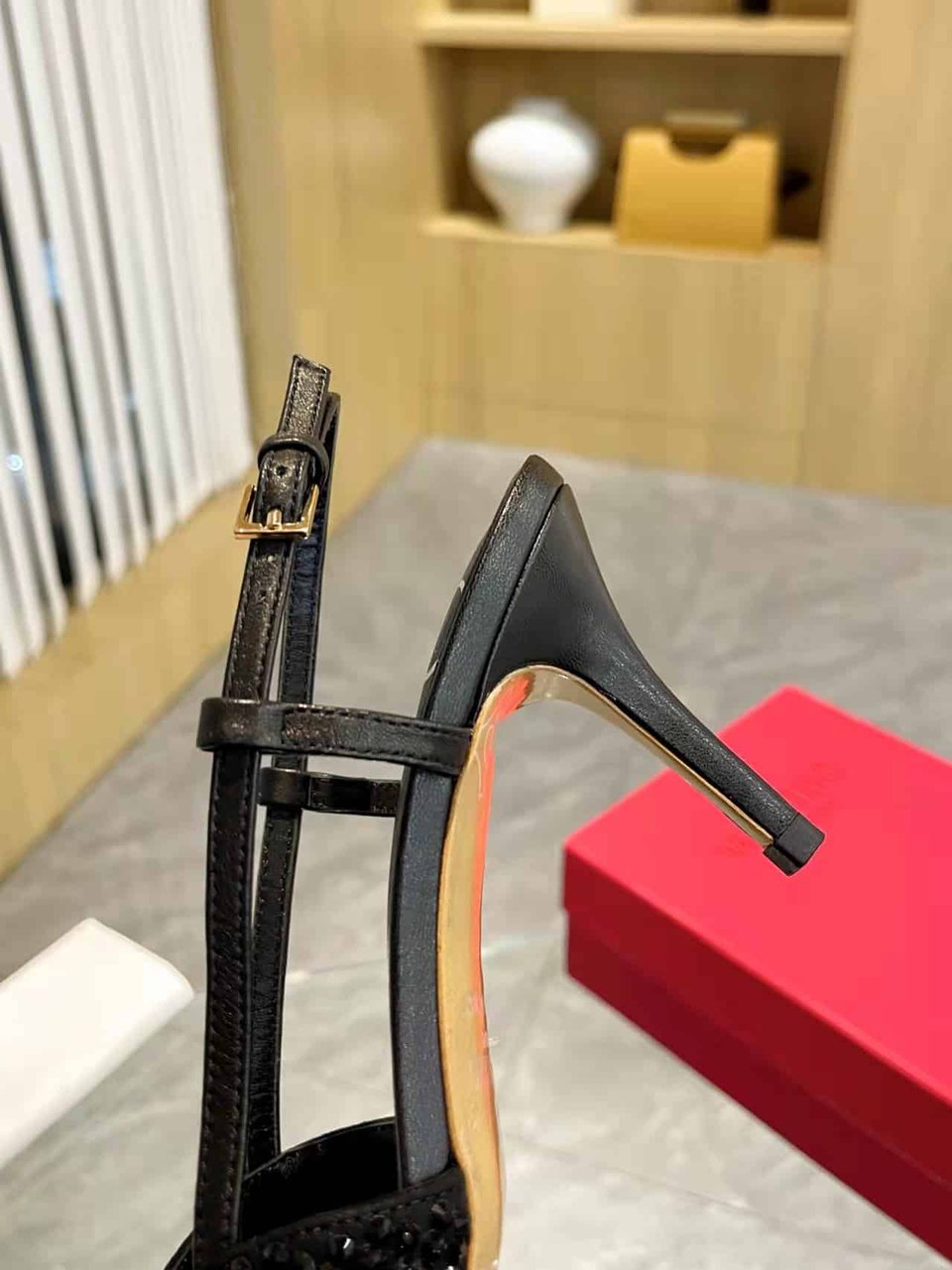 Valentino Vlogo Signature Back Strap Crystal High Heels Black Ws0R01Ewkzrn view 6