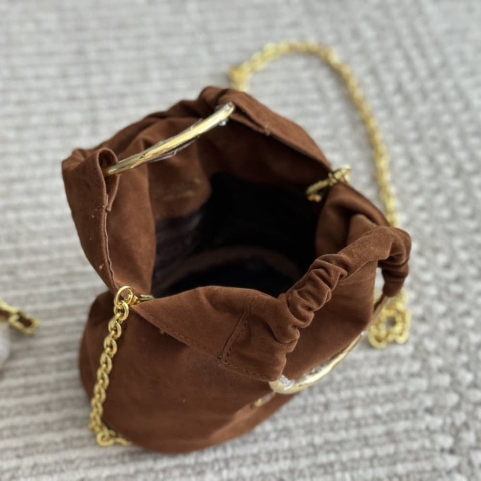 Prada Suede Mini Bag Cocoa Brown 19Cm view 4
