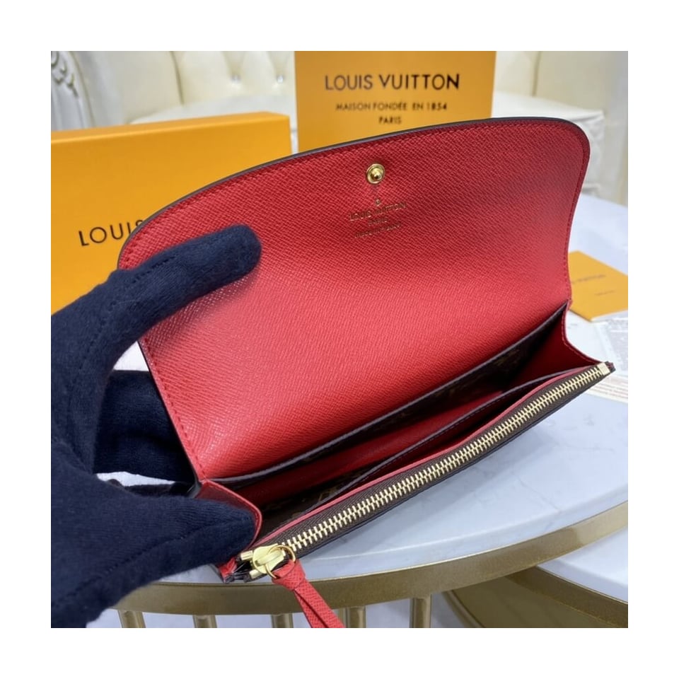Louis Vuitton Monogram Canvas Emilie Wallet Red view 8
