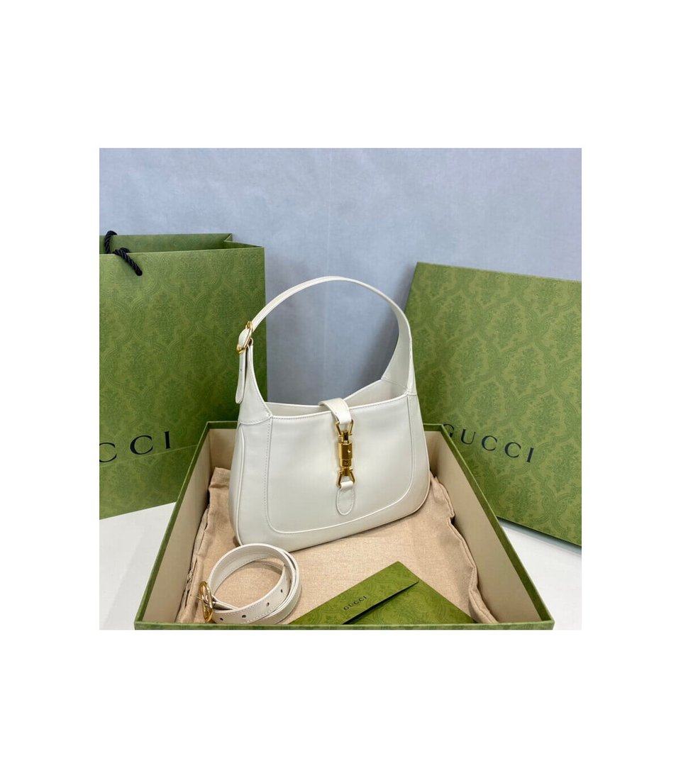 Gucci Jackie 1961 Small Hobo Bag In White Leather 27.5cm view 11