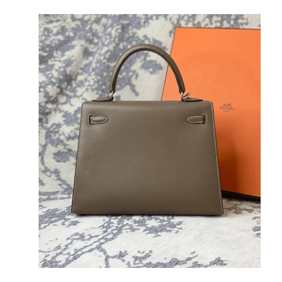 Hermes Kelly 25 Bag In Etoupe Epsom Leather For Women 25cm/10in view 4