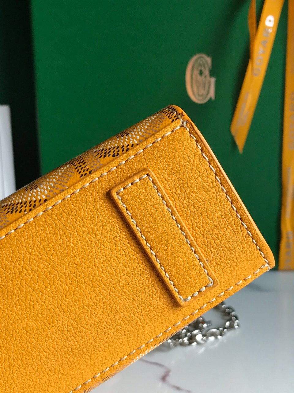 Goyard Rouette Structuré Mini Bag 21 Cm Yellow Goyardine Canvas And Calfskin view 9