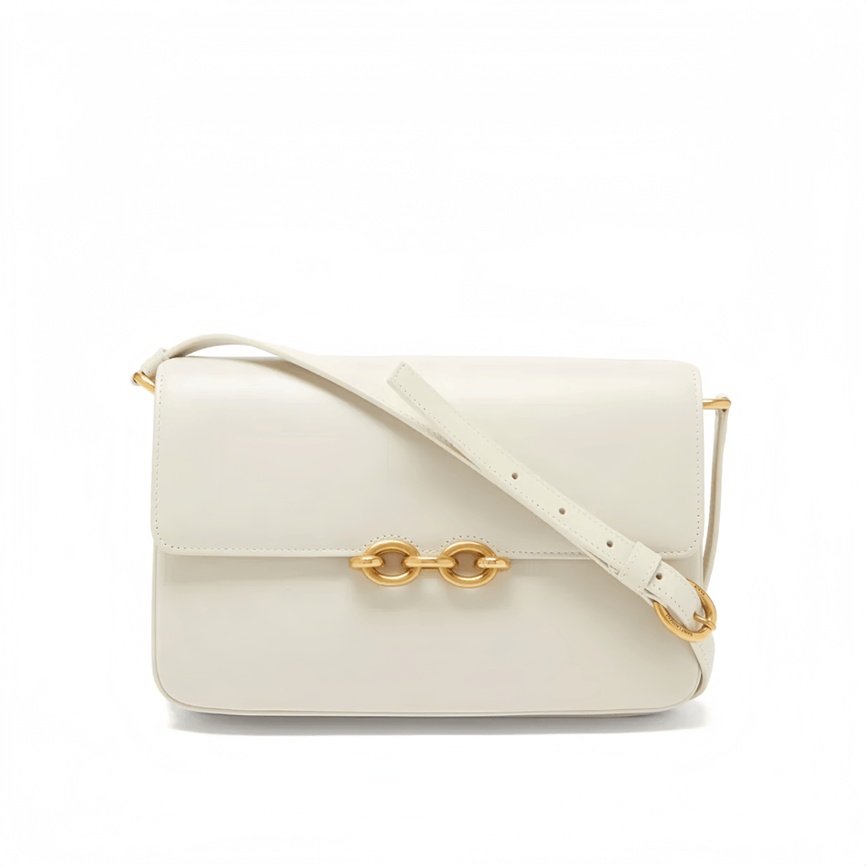 Saint Laurent Le Maillon Satchel In Smooth Leather Blanc Vintage view 2