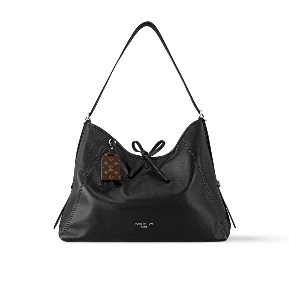 Louis Vuitton CarryAll Vibe MM Medium Black Leather Shoulder Bag 39cm/15.4in M25143