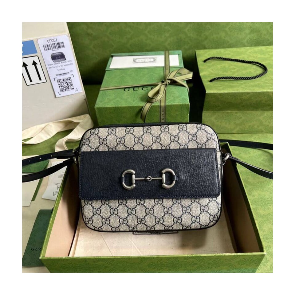 Gucci Horsebit 1955 Small Bag in Blue view 3