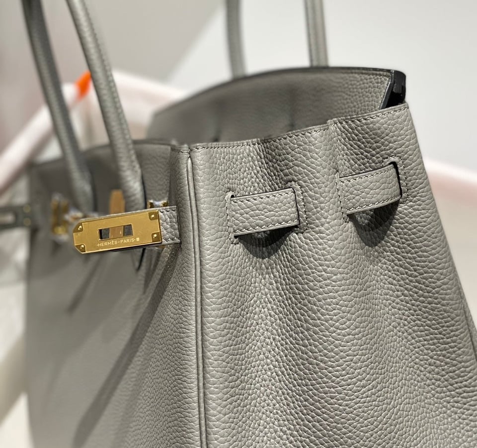 Hermes Birkin 35Cm Medium Grey Togo Leather Gold Hardware view 9