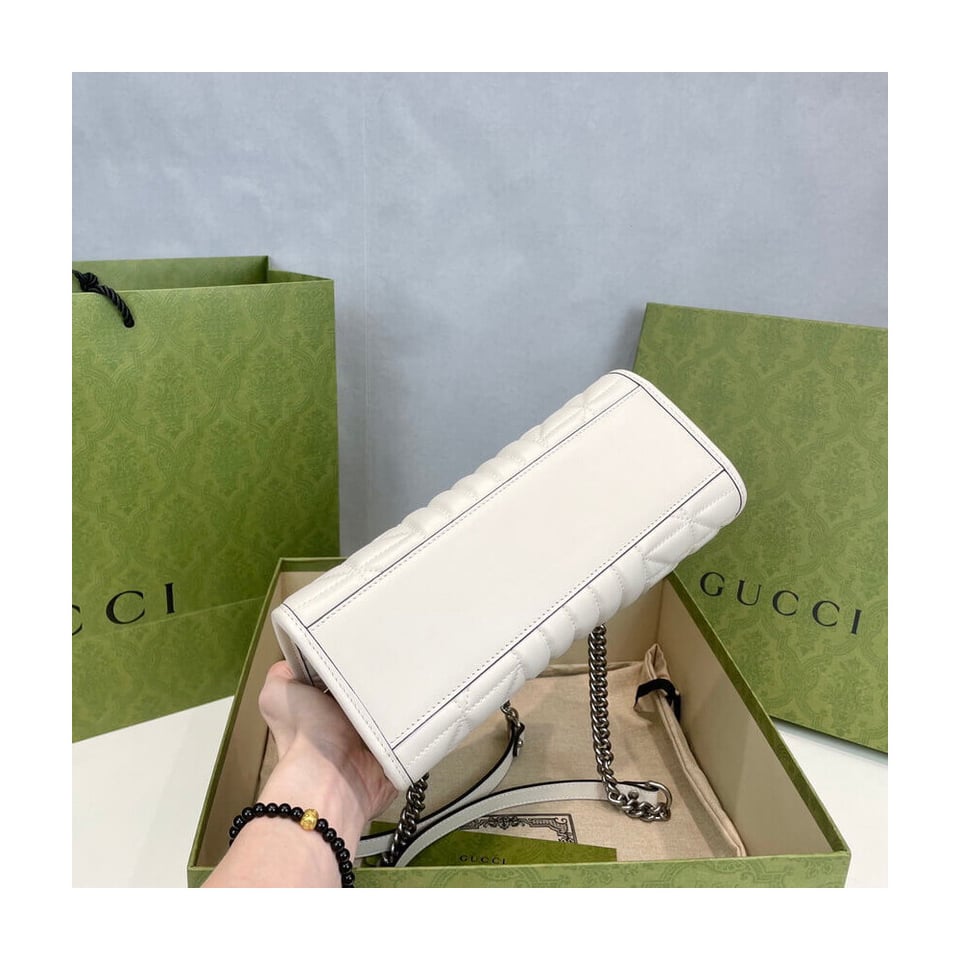 Gucci GG Marmont Small Tote Bag White view 16