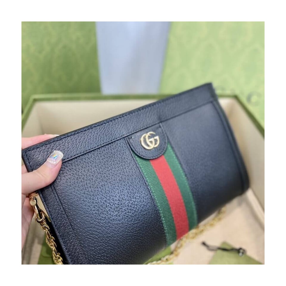 Gucci Ophidia Small Shoulder Bag in Black Leather view 12