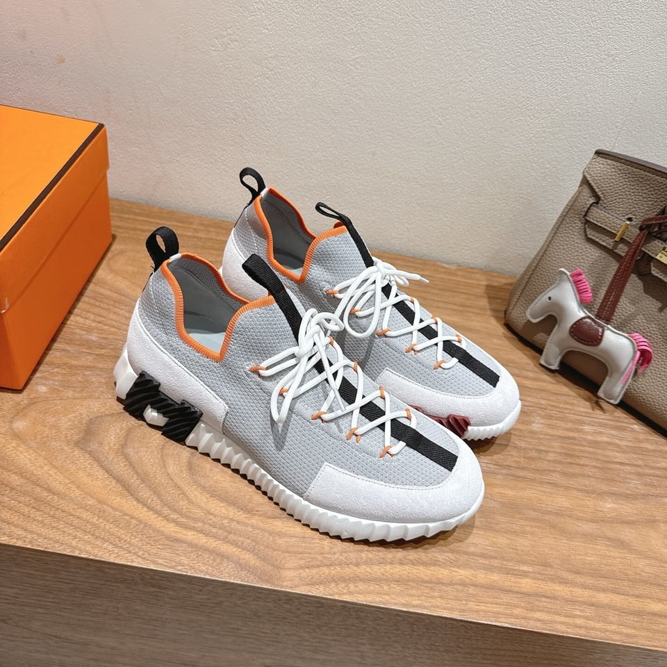 Hermès Day Sneaker Grey- Shoes for Men view 9