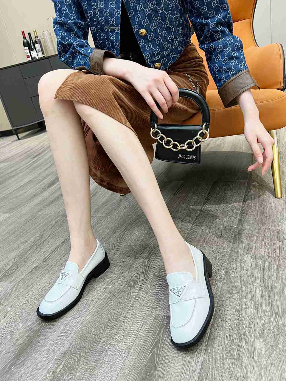 Prada Patent Leather Loafers White 1D902M069F0009F025 view 6